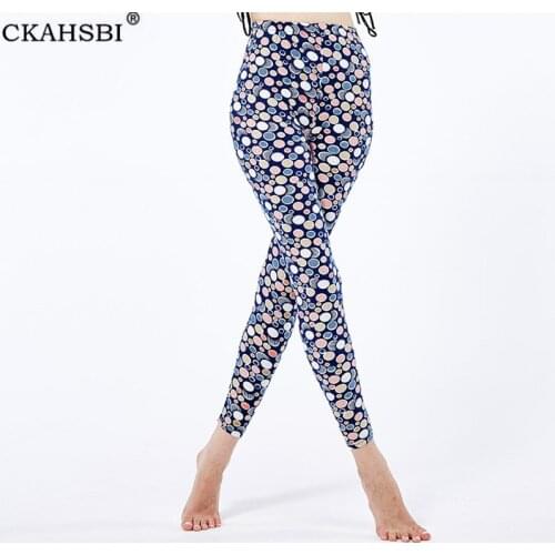 CKAHSBI High Waist Yoga Leggings Women Workout Dot Printing Pattern Breathable Fitness Clothing Female Stretchy Training Pants