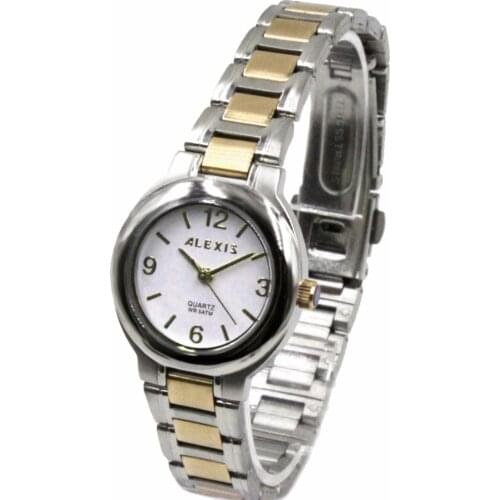 Water Resist Women ALEXIS All Stainless Steel 2035 Stainless Steel Watch SSW521B Silver With Gold