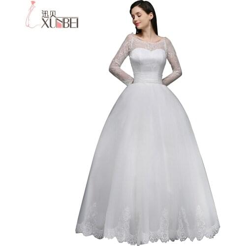 Sheer O Neck Ball Gown Wedding Dresses 2017 Lace Appliques Vestidos De Novia Long Sleeve Bow Belt Wedding Gowns