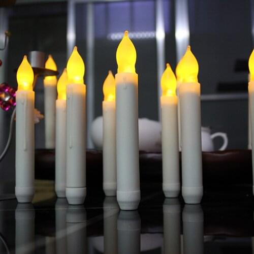1/6/12 Lights LED Candle Lamp Battery Taper Yellow Flickering Flameless Candlestick Candle Handheld LED Light Party Decor