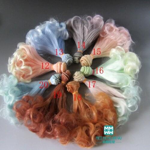 1pcs 15cm&25cm Pear curls bjd hair for doll 1/3 1/4 BJD doll wigs gradient color