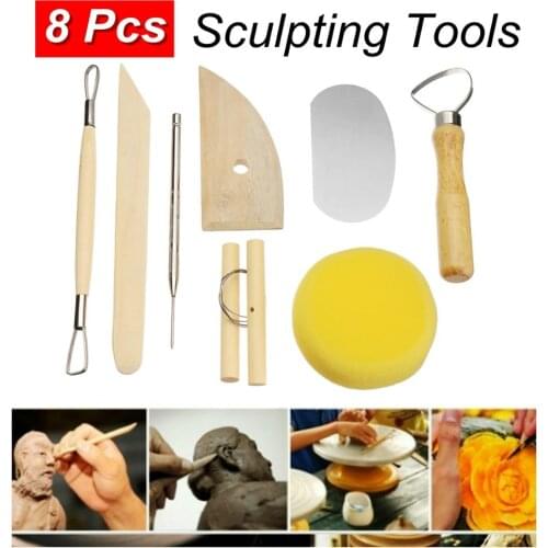 8Pcs Clay Sculpting Set Wax Carving Pottery Tool Shapers Polymer Modeling Ceramic