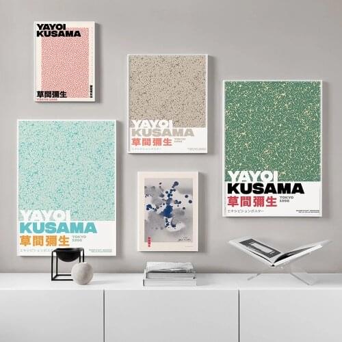 Abstract Modern Canvas Yayoi Kusama Art Exhibition Museum Posters and Prints Gallery Wall Art PictureLiving Room Decoration