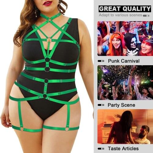 Bdsm Suspenders Goth Womens Underwear Thigh Bands Stockings Light Sexy Body Bandage Harness Garter Plus Size Erotic Lingerie