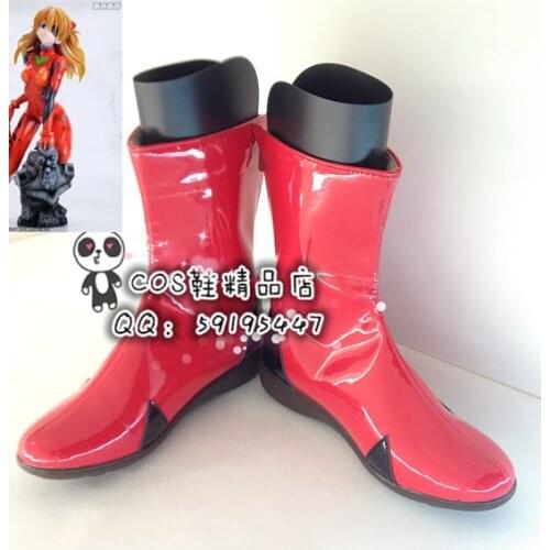 Evangelion Asuka Red Boots Cosplay Asuka Langley Soryu Cosplay Shoes Red Boots X002