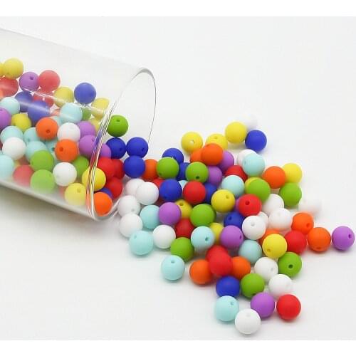 Cute-idea 19mm 500pcs Baby Chewable Colorful Appease Toys DIY Pacifier Chains Food Grade Silicone beads chew jewelry