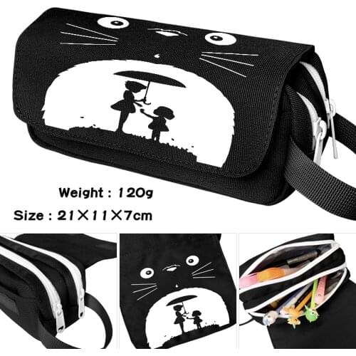 Anime My Neighbour Totoro Cartoon Pencil Case Waterproof Student MakeUp Bag Boy Girl Stationery Zipper Pen Bag Cosmetic Bag