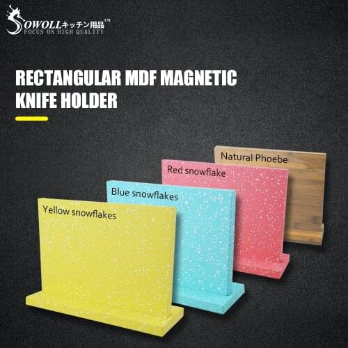 Sowoll Magnetic Knife Stand Block Organizer Stainless Steel Kitchen Knives Storage Large Capacity Anti-Skid Stable Household