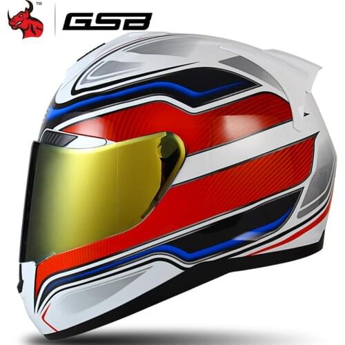 GSB New Full Face Motorcycle Helmet Motorbike Motocross Helmet Riding Racing Casco Moto Crash Helmet Motorcycle ECE Approved