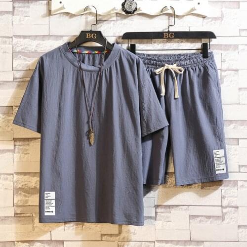 2021 Summer Tracksuits Mens Sport Suit Running Sets Clothes Sports Joggers Training Gym Fitness Man Set T SHIRT + Short Pants