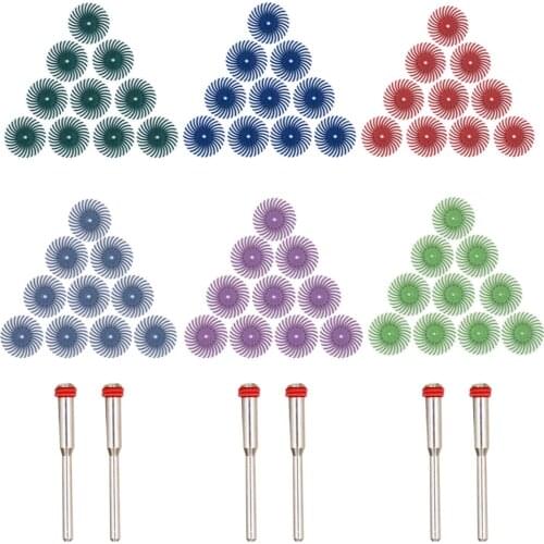 GOXAWEE Radial Bristle Disc Kit Abrasive Brush 1/8" Shank 25mm Polishing Wheel for Dremel Rotary Tool Accessories