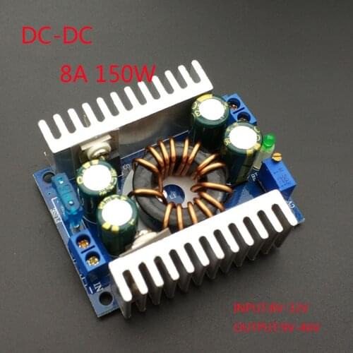 DC/DC Boost Converter 8-32V 12v Step-up to 24v 9-46V 150W 8A Power Supply Module