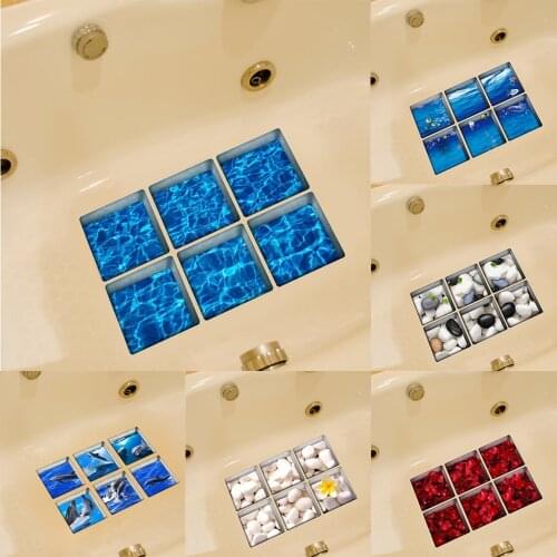 3D Self-adhesive Bathtub Non Slip Appliques Stickers Decals Tub Tattoos