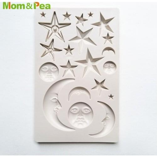 MPA2260 Star Moon Face Shaped Silicone Mold Gum Paste Chocolate Ornamental Fondant Mould Cake Decoration Tools