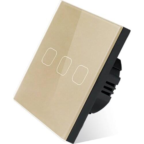 LED Light Touch Switch for LED Bulb EU US UK AU Standard Smart Home Wall Touch Switch 1/2/3 Gang 1 Way Crystal Glass