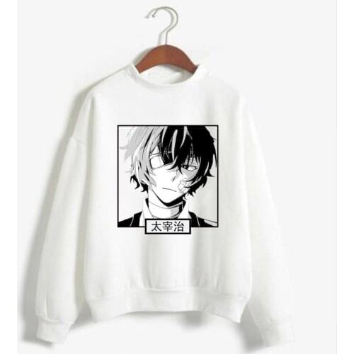 Bungo Stray Dogs Osamu Dazai Printing Funny Hooded Anime Sweatshirt Unisex