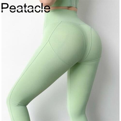 Peatacle High Waist Yoga Pants Womens Stretchy Black Tight-fitting Quick Dry Sports Sexy Fitness Workout Leggings