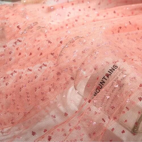 1M/2M/5M Glitter Star Sequin Mesh Fabric Tulle Gauze for Garden Party Stage Wedding Sequin Organza DIY Decoration