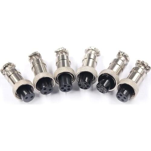 1pc GX12 2/3/4/5/6 Pin Female 12mm L122-127 Circular Aviation Socket Plug Wire Panel Connector Free shipping