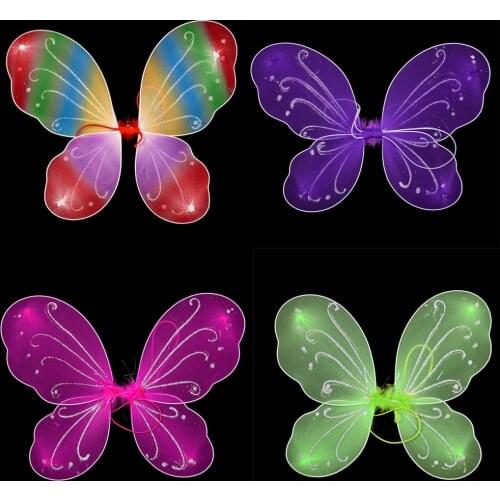 1Pcs/Lot 35*42cm Multicolor 10 Colors Kids Girl Princess Fairy Lovely Small Butterfly Wings Festival Party Costume Accessories