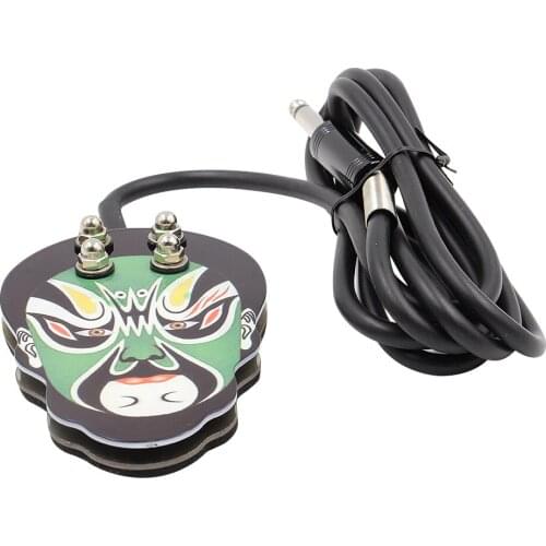 1PCS Stainless Steel Tattoo Foot Pedal Switch Thickened Steel skull Appearance Foot Switch with 2m Fireproof Silicone Wire