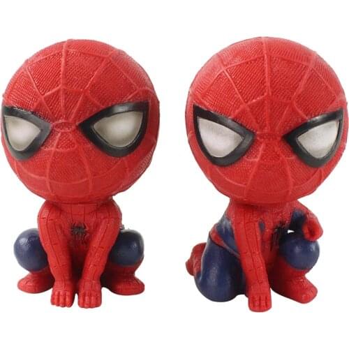 2pcs/Set 9cm Marvel Avengers PVC Action Figure Super Hero Spiderman Kawaii Cute Ver. Model Decoration Toys Kids GIft Brinquedos