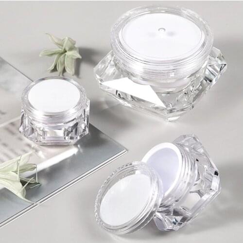 20pcs/lot 5g 10g 15g Clear Diamond Empty Acrylic Container Makeup Bottle for Cosmetic Cream Jewelry Empty Jar Pot Eyeshadow