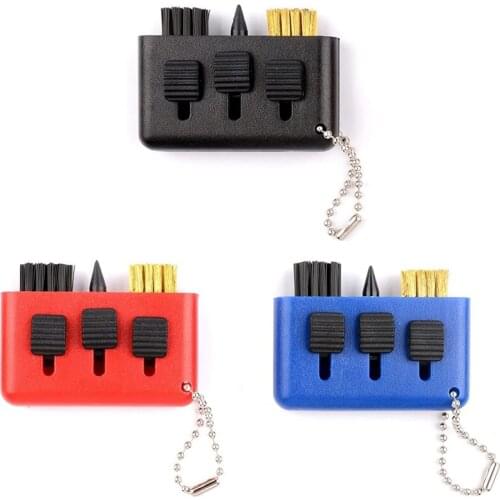 3 Pcs Golf Club Brush And Pocket Club Groove Cleaner 3-Pack Cleaning Tool Sharpener 3 In 1 Pocket Tool,Golf Accessories