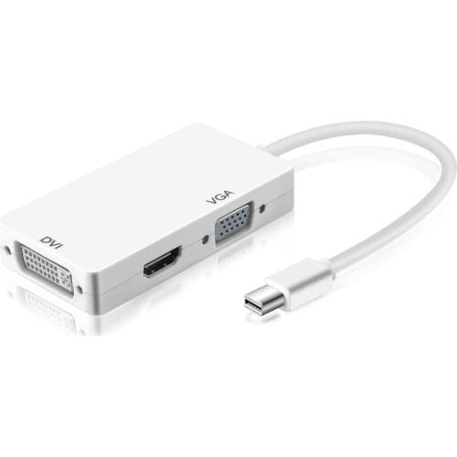 3 In 1 Thunderbolt Port Mini Displayport HDMI-compatible DVI VGA Display Port Adapter Cables For Mac Macbook