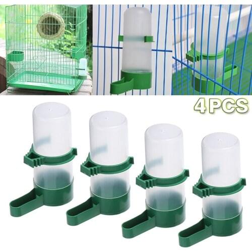 4Pcs Bird Drinker Feeders Pet Bird Cage Aviary Water Feeder Parrot Drinker Waterer Clips For Pet Supplies