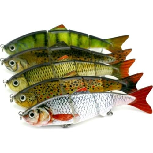 5Pcs 12cm 16.8g On Sale Jointed Fishing Lure Swim Colorful Floating Plastic Lifelike Artificial Bait Fishing Tackles 3D Laser