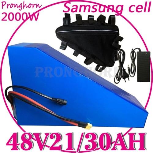 Free Customs Duty 52V 25Ah 2000W Electric bike Triangle Battery 51.8V Ebike Battery Li-ion 52V 25AH Battery with 50A BMS Charger