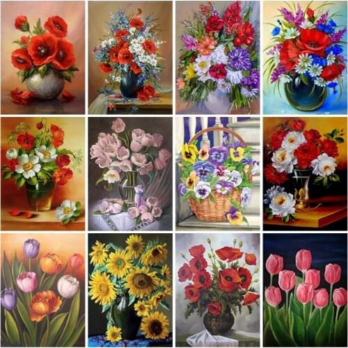 5D DIY Diamond Painting Flower Full Square Drill Diamond Art Embroidery Mosaic Cross Stitch Kits Wall Art Home Decor