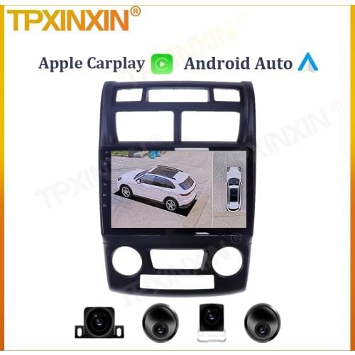6+128G For Kia Sportage 2 2007 2008 2009 Android Car Radio 360 HD Auto Surround View Camera Multimedia Player Stereo GPS Navi