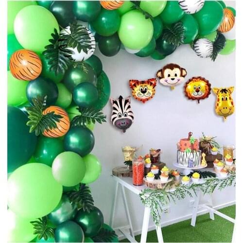 Birthday Party Decor Ekek Female Child Tropical Safari Themed Animal Figure Leisure Mega Chain Balloon Set