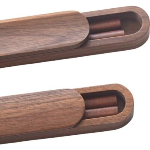 Natural Life Japanese Style Black Walnut Wooden Non-slip Chopsticks with Box Case Korean Elegant Gifts Sets Chop Sticks