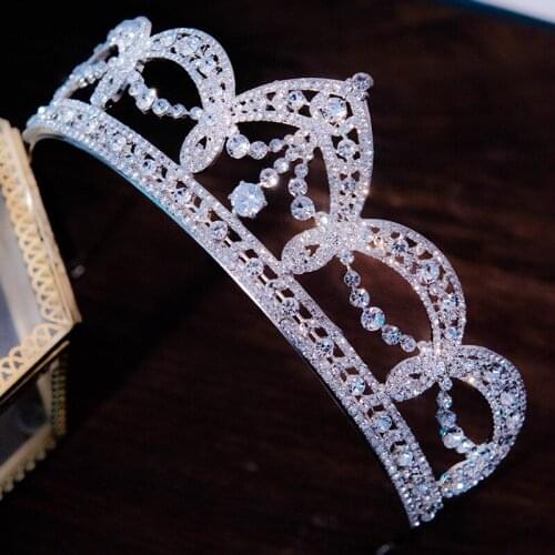 Luxury Bridal Jewelry Tiaras And Crowns Cz Zirconia Princess Pageant Engagement Headband Wedding Hair Accessories Evening Dress