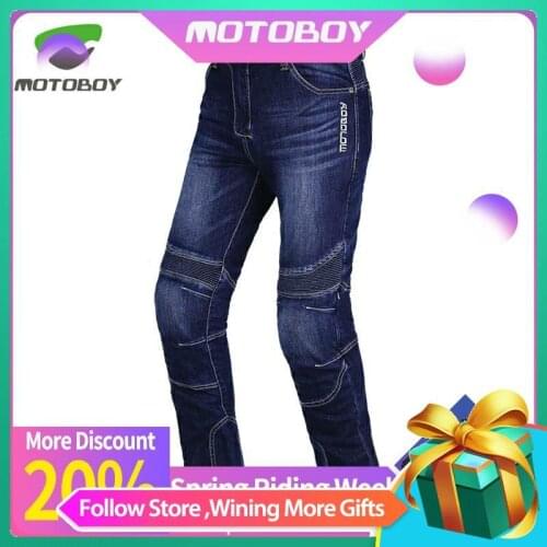 MOTOBOY Summer Spring Tour Bike Motocross Street Road Protector Comfort Motorcycle Jeans Riding Trousers Racing Pants Cows Jeans