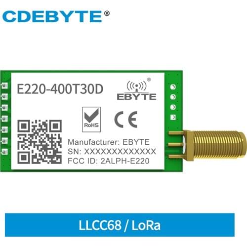 E220-400T30D LoRa Wireless UART 433MHz 470MHz 30dBm Module LLCC68 LoRa Spread Spectrum DIP UART Interface SMA-K Antenna