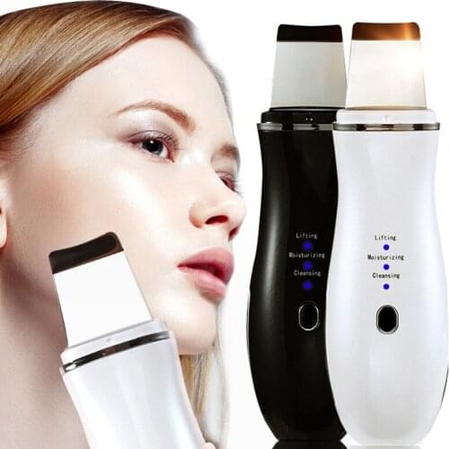 Electric Ultrasonic Face Cleaning Scrubber Facial Skin Exfoliating Peeling Blackhead Remover Microcurrent Wrinkle Removal Device