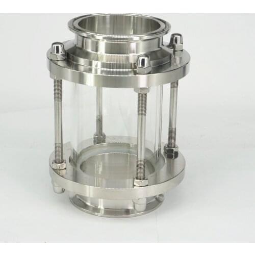 Fit 76mm Pipe OD 3" Tri Clamp SS304 Sanitary Flow Sight Glass Dipoter Homebrew 1 Mpa