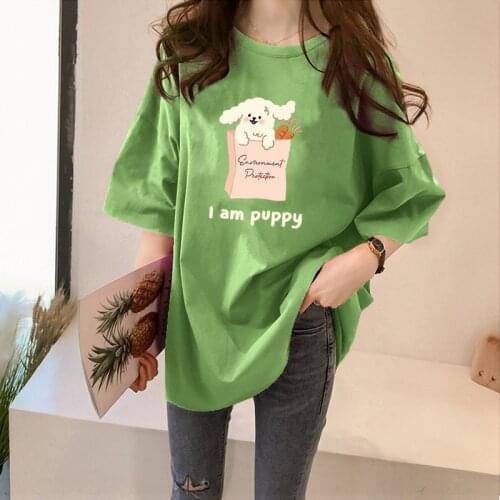 T Shirt Women Puppy Cartoon Tee Shirt Femme Loose Oversized Tshirt Plus Size Tops Short Sleeve Camisetas De Mujer Summer Clothes