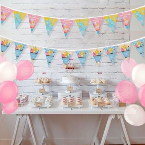 8 Flags Colorful Banner Garlands Kids Birthday Bunting Pennant For Boys Girl Baby Shower Wedding Garland Party Decor Supplies