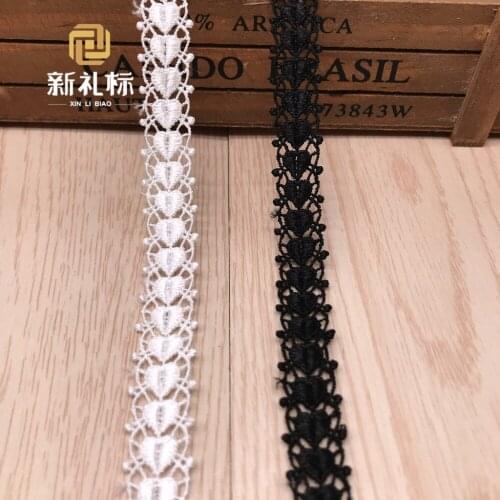30Yards Embroidered Lace Trim Applique Cord Lace Fabric Hearted Sewing Pizzo Dentelle Blanche High Quality African Lace Ribbon