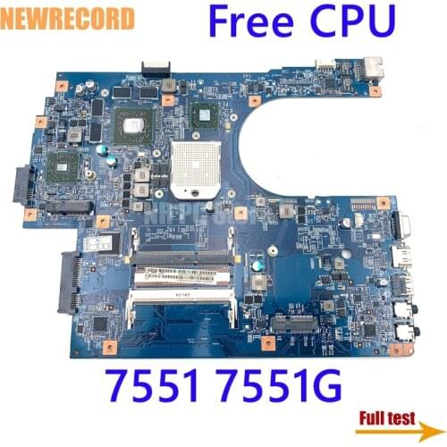 NEWRECORD 09929-1 48.4HP01.011 MBRCD01001 MBPT701001 MBNDA01001 For Acer aspire 7551 7551G Laptop Motherboard HD5470 Free CPU