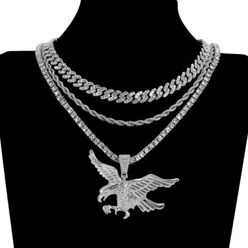 Vintage Fashion Eagle Pendant Necklace For Women Cross Chain Choker Jewelry Punk Goth Gothic Wicca Accessories