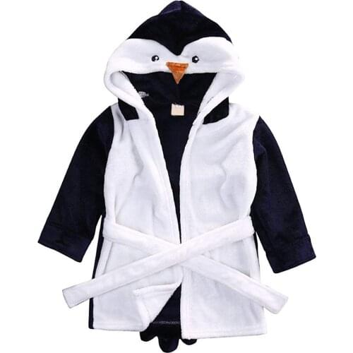 Cartoon Lovely Baby Girls Clothes Hooded Bathrobe Toddler Bathing Towel Robe Cute Winter Childrens Clothing Sleepwear Bath Robe