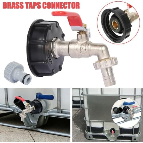 1/2" IBC Tank Adapter Ball Outlet To Brass Tap Replacement Valve Fitting Brass Faucet Valve for Home Garden Water Connectors