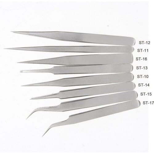 1Pc Stainless Steel False Eyelash Extension Tweezers Industrial Anti-Static Tweezers Makeup Eyelash Extension Tools #247581