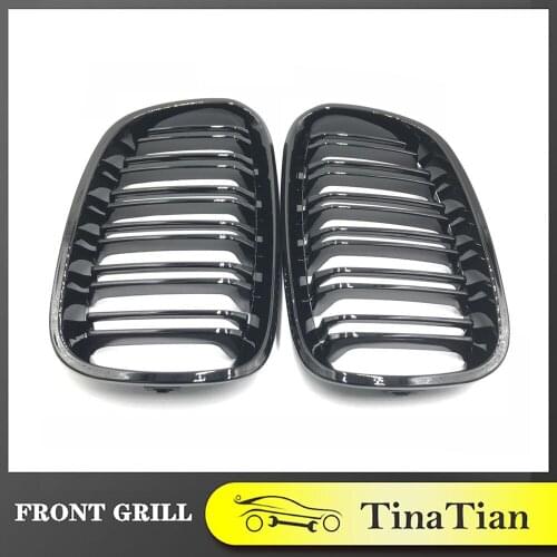 Fit for BMW 1 Series pre-LCI F20 2011 2012 2013 2014 116i 118i One Pair (L+R)Front Gloss Black Racing Grills